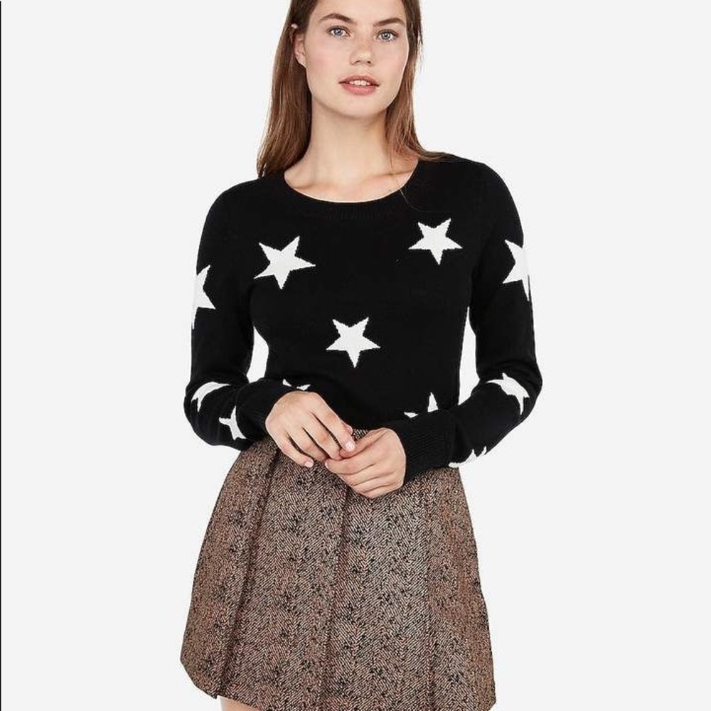 Star Print Fitted Sweater